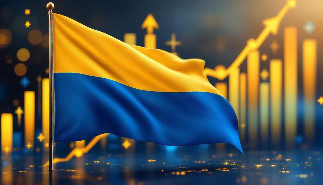 Прапор України та графік зростання експорту
